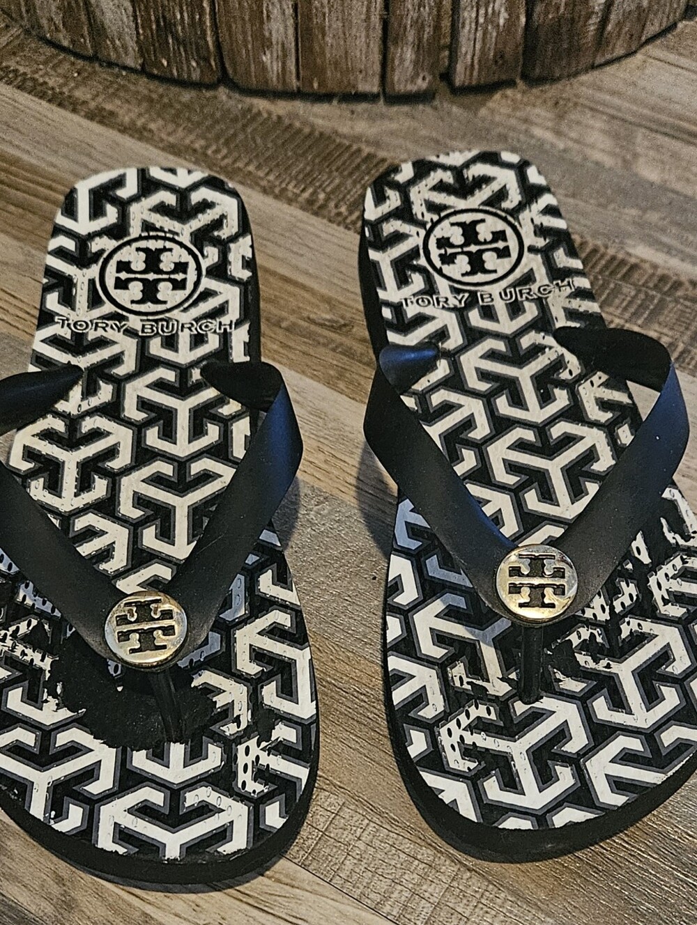 Tory Burch monogram thong sandals. 6